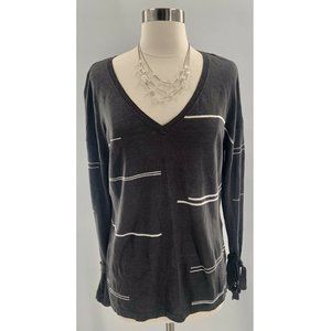 Charli Gray Linen Striped Pullover Sweater